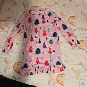 Whimsical Pink Tree Pattern Kids Nightgown